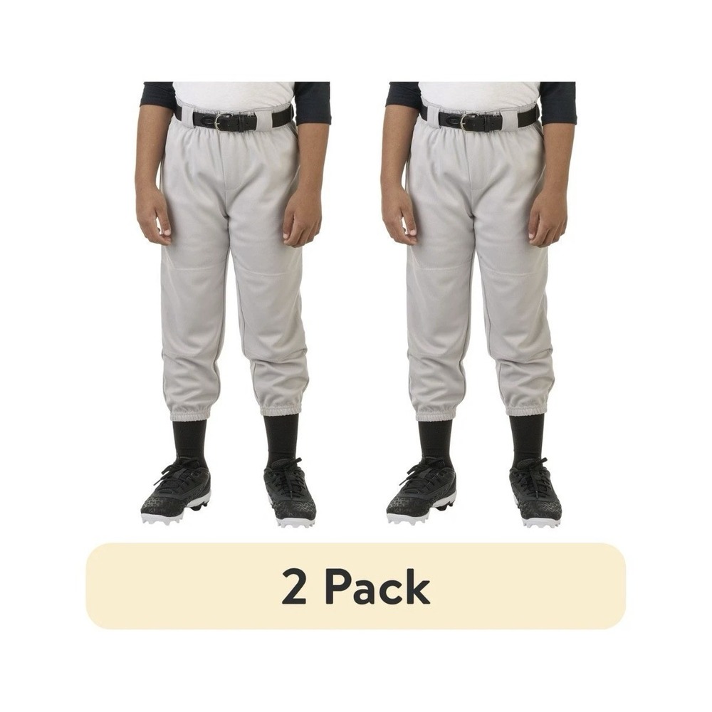 2 pack Youth XS (4/5) Athletic Works Grey Baseball Pull Up Pants Gray NWT